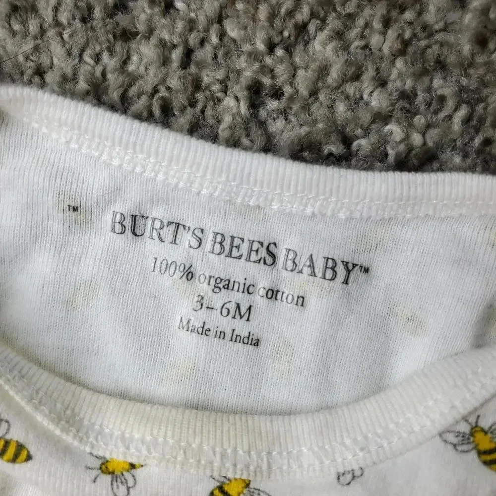 Burt's Bees Baby Honey Bee Organic Snap Button Bottom Footed Sleep & Play